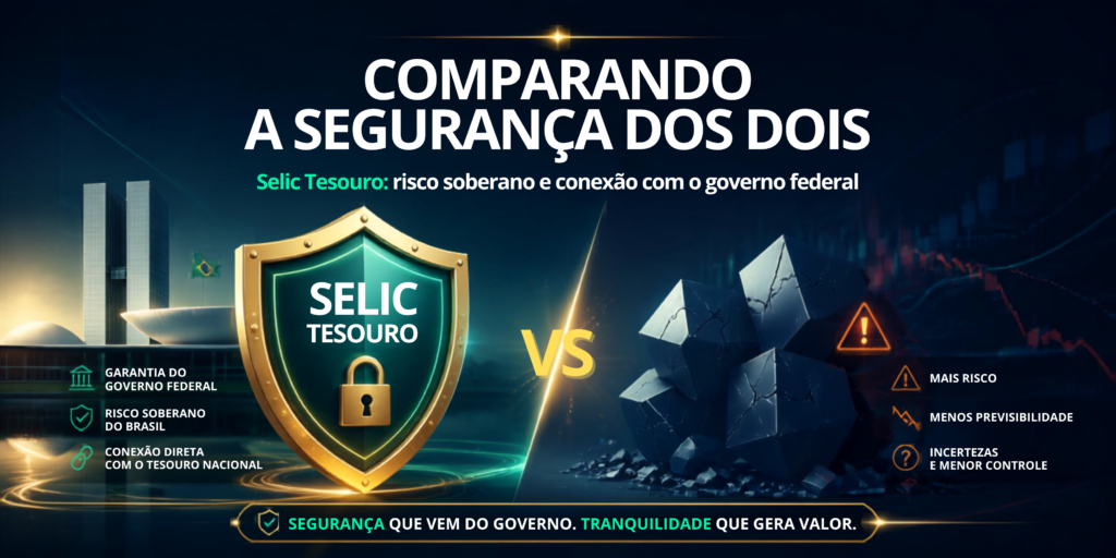 segurança Tesouro Selic versus CDB FGC limite 2026