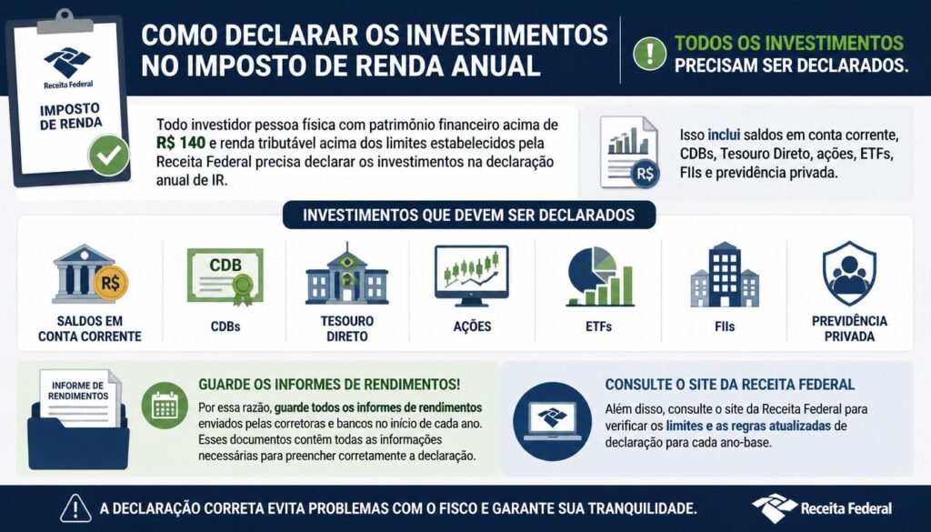 como declarar investimentos imposto de renda anual