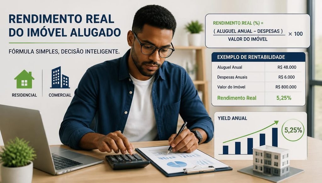 Como calcular rendimento yield aluguel imóvel 