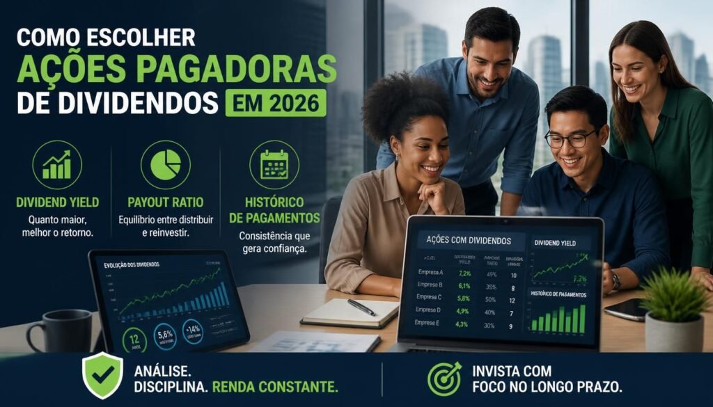Como escolher ações pagadoras de dividendos dividend yield ,payout ratio 2026