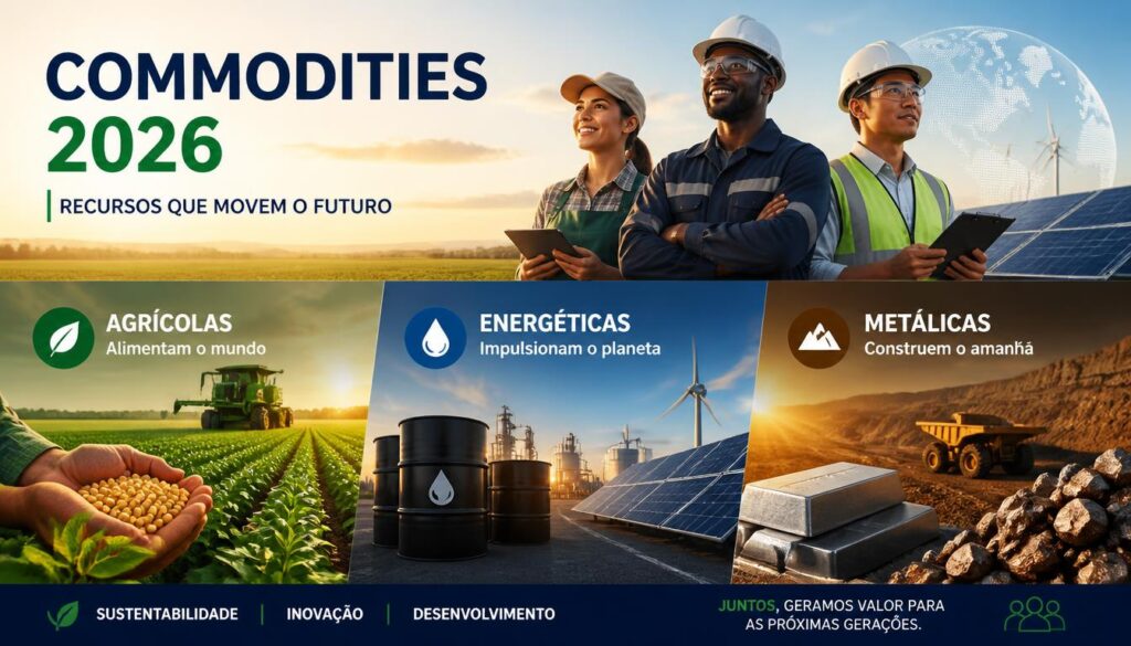 O que são commodities tipos agrícolas energéticas metálicas 2026