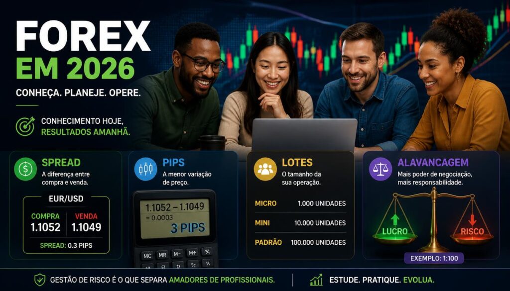 Conceitos essenciais forex, spread, pips, lotes , alavancagem 2026