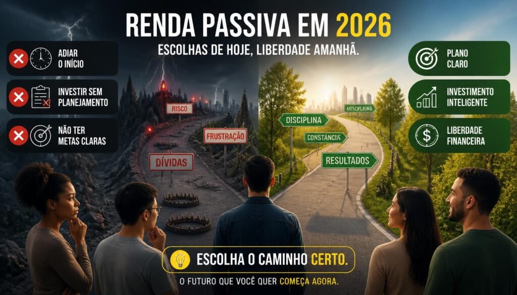 Erros comuns ao buscar renda passiva planejamento, meta, disciplina.