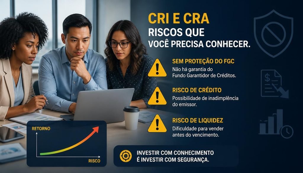  Riscos CRIs e CRAs ausência FGC, risco de crédito liquidez