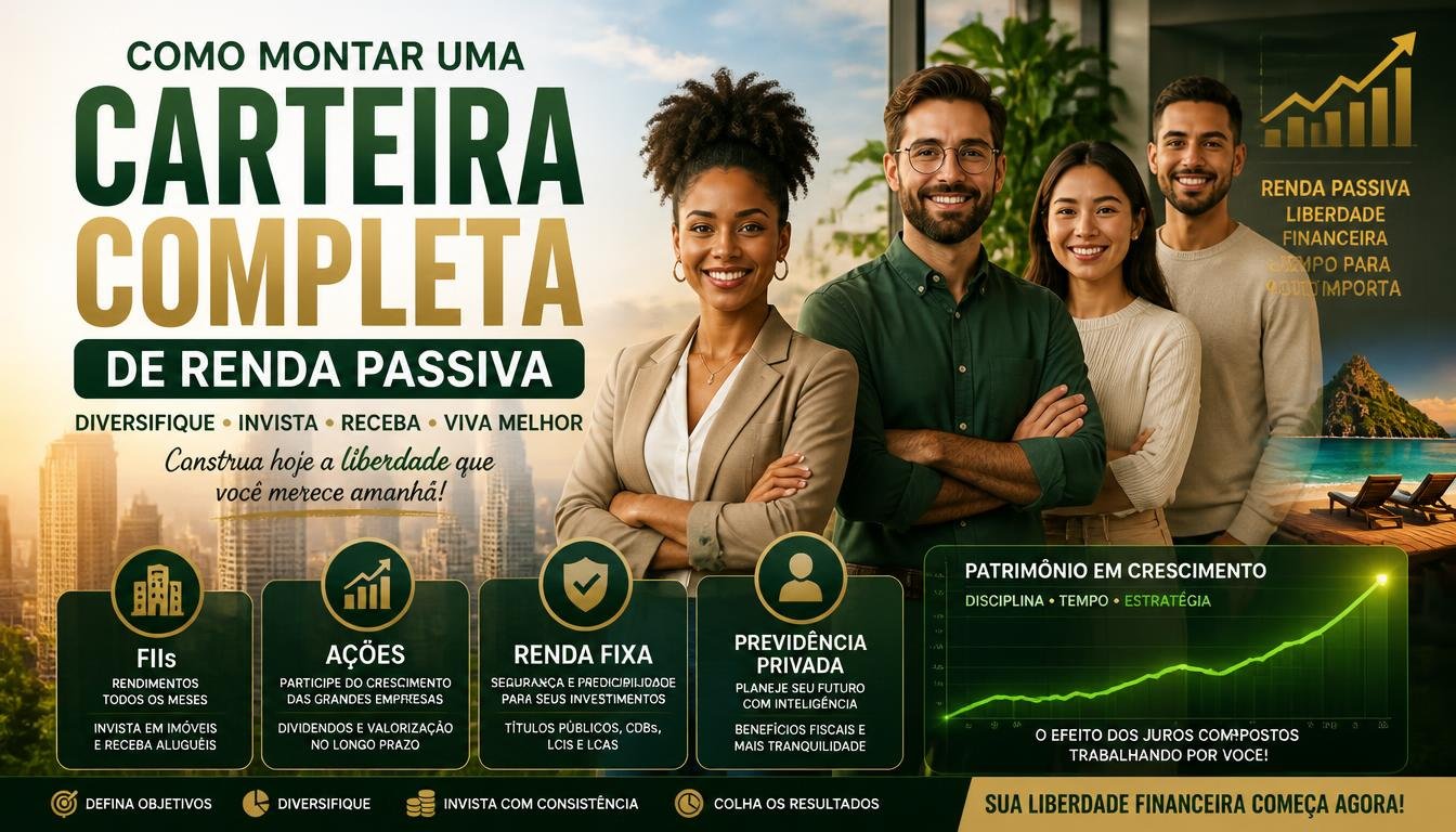 Como Montar uma Carteira Completa de Renda Passiva: Passo a Passo