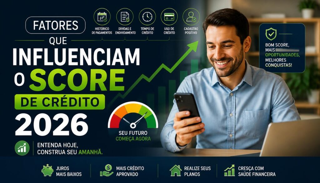 Fatores que influenciam o score de crédito 2026.