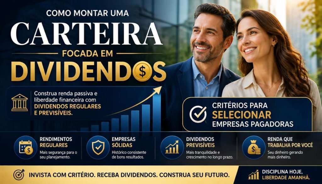 como montar carteira de dividendos renda passiva ações 2026