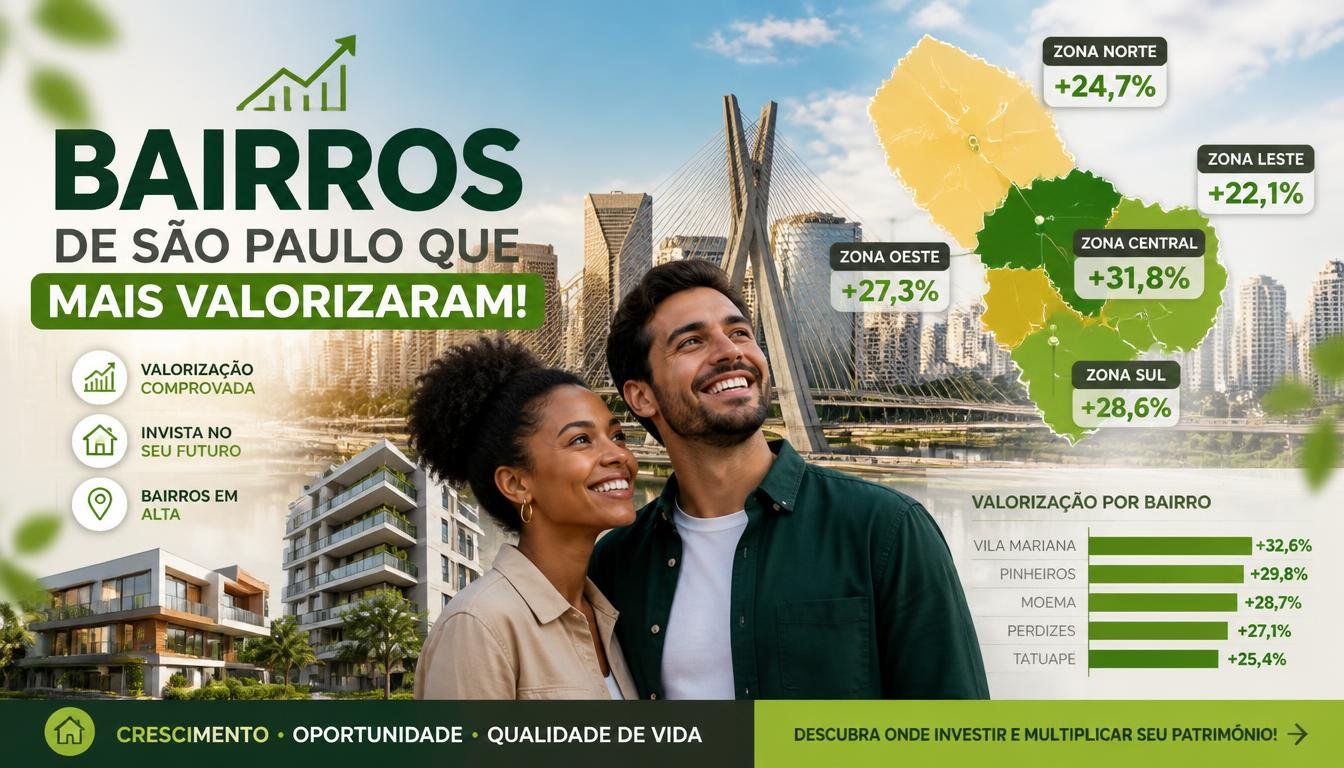 Bairros de São Paulo que Mais Valorizaram: Análise Completa por Zona da Cidade